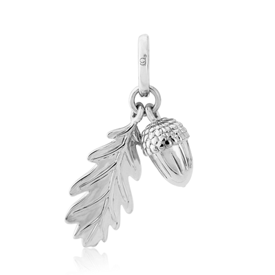 Acorn & Leaf Recycled Sterling Silver Charm