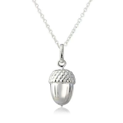 Acorn Recycled Sterling Silver Necklace - Cotswold Jewellery