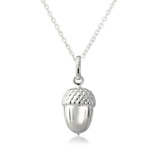 Acorn Recycled Sterling Silver Necklace - Cotswold Jewellery