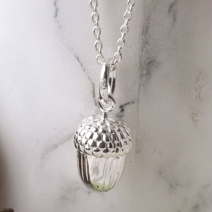 Acorn Recycled Sterling Silver Necklace - Cotswold Jewellery