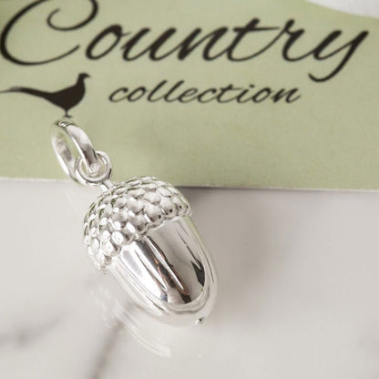 Acorn Recycled Sterling Silver Necklace - Cotswold Jewellery