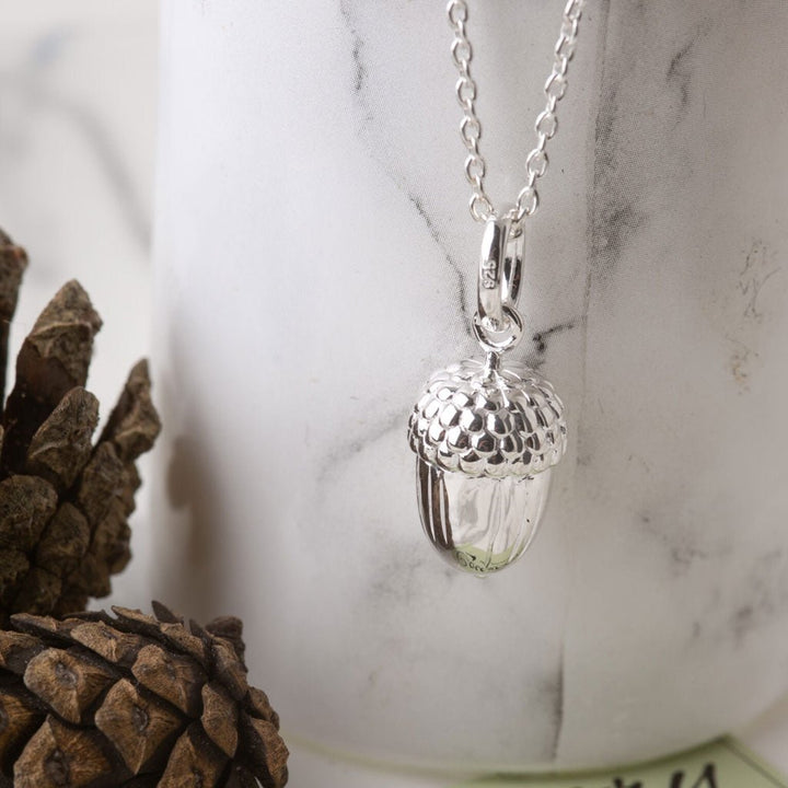 Acorn Sterling Silver Necklace - Cotswold Jewellery