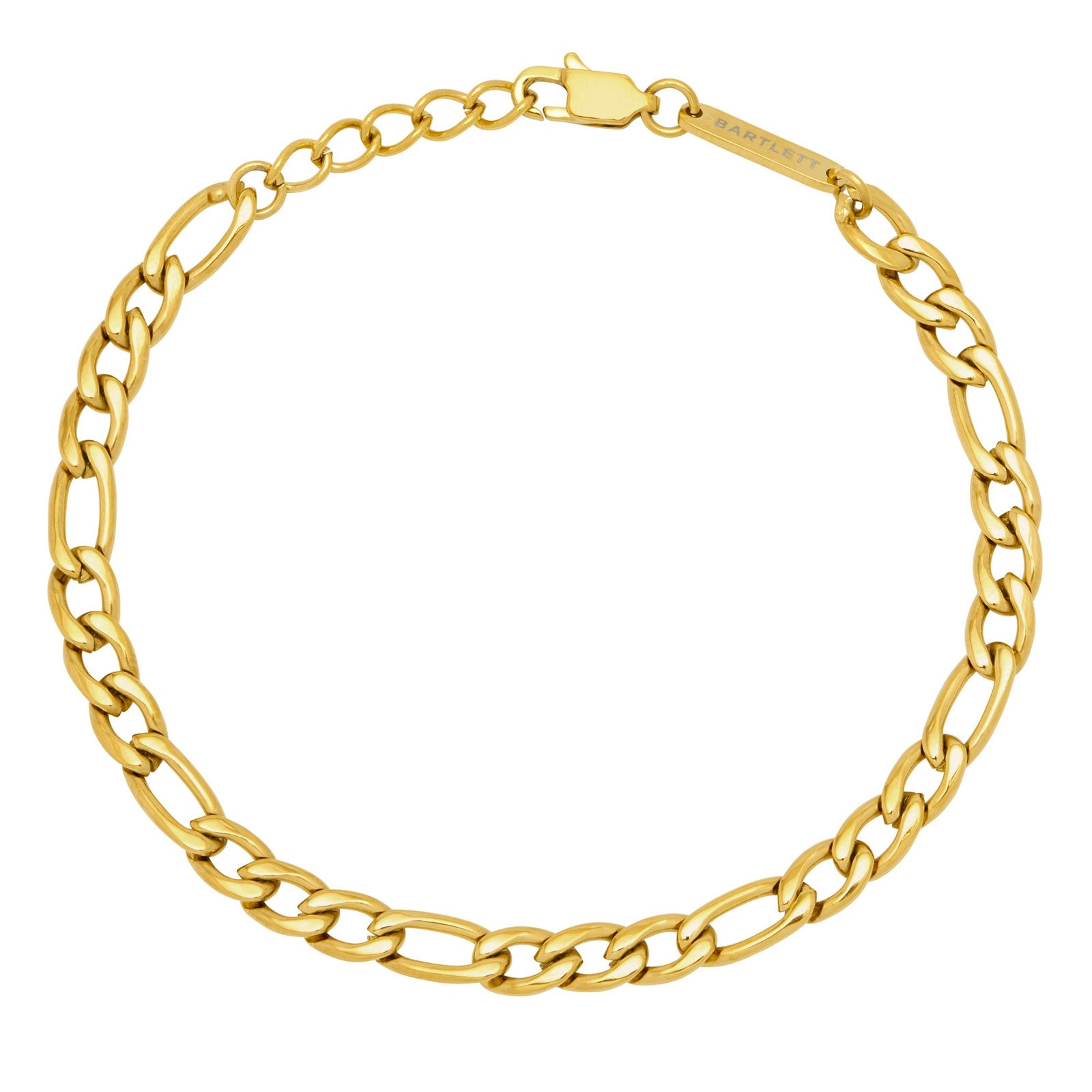 Gold chain bracelet on a white background