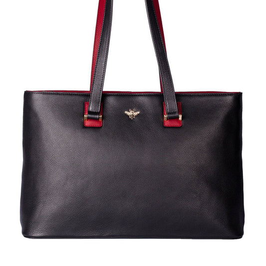 Bee Leather Handbag Black - Cotswold Jewellery