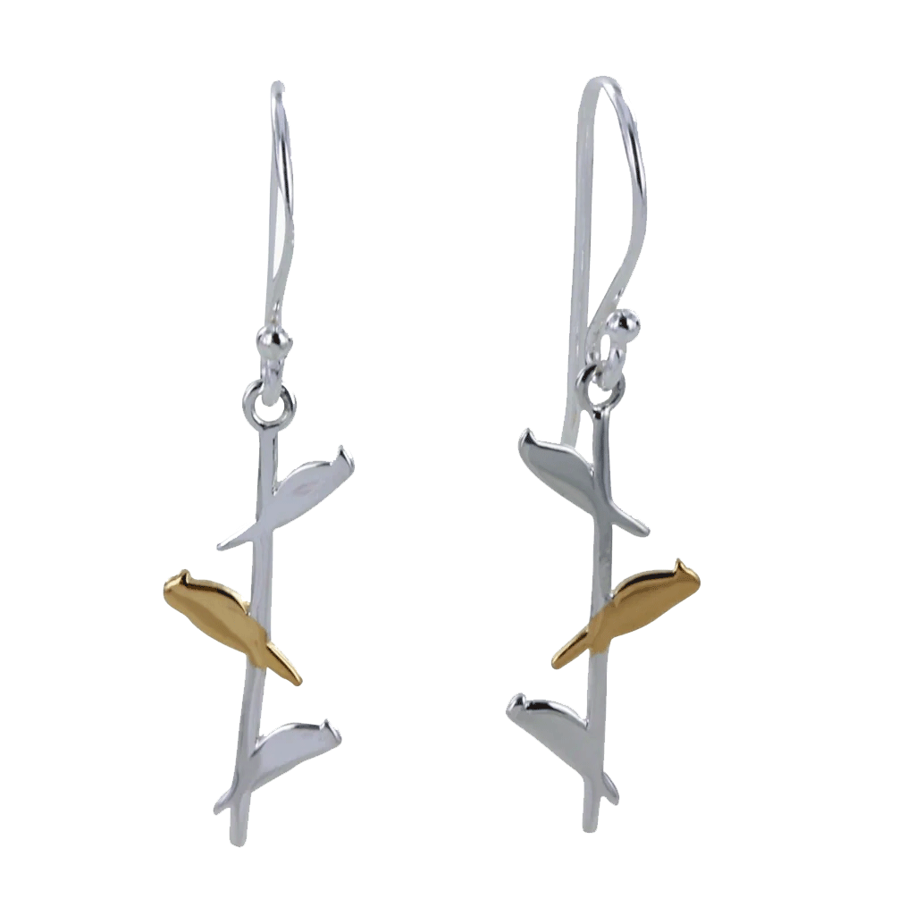 Bird on a Wire Earrings - Cotswold Jewellery