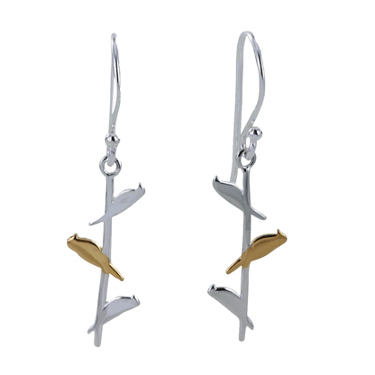 Bird on a Wire Earrings - Cotswold Jewellery