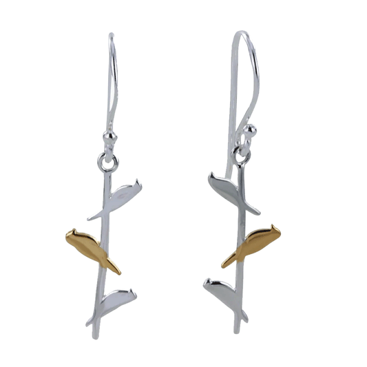Bird on a Wire Earrings - Cotswold Jewellery