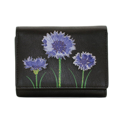 Black Flower Trifold Purse - Cotswold Jewellery