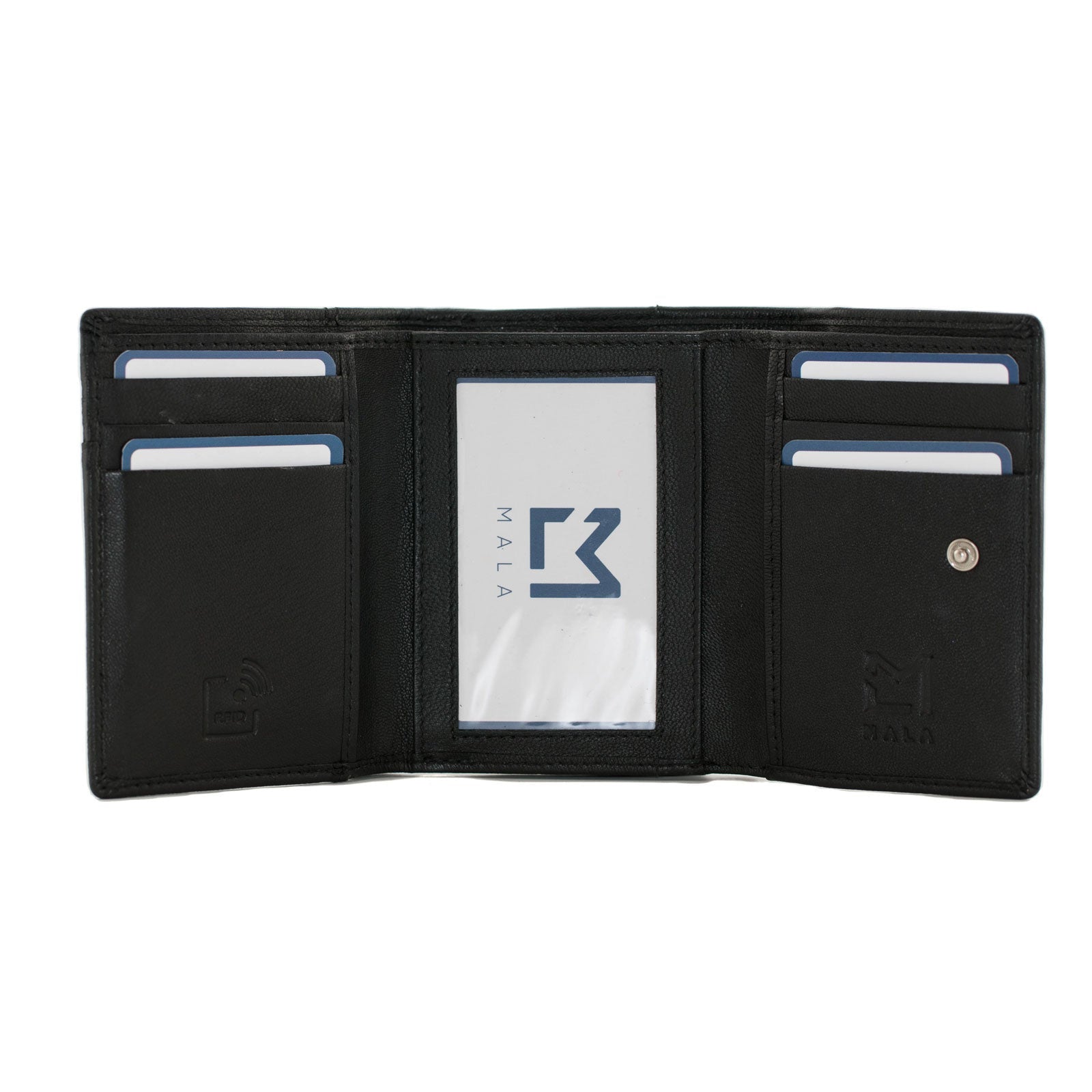 Black Flower Trifold Purse - Cotswold Jewellery