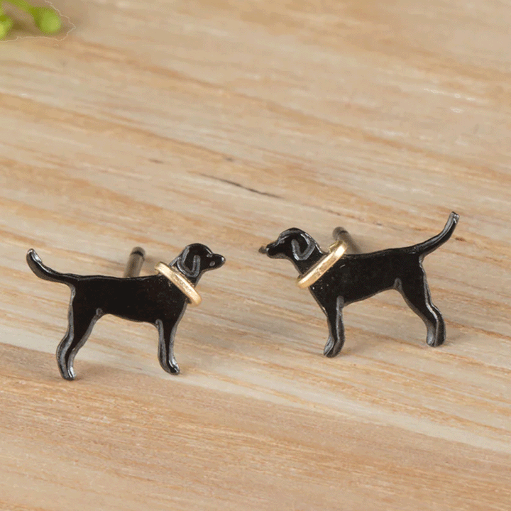 Black Labrador Earrings - Cotswold Jewellery
