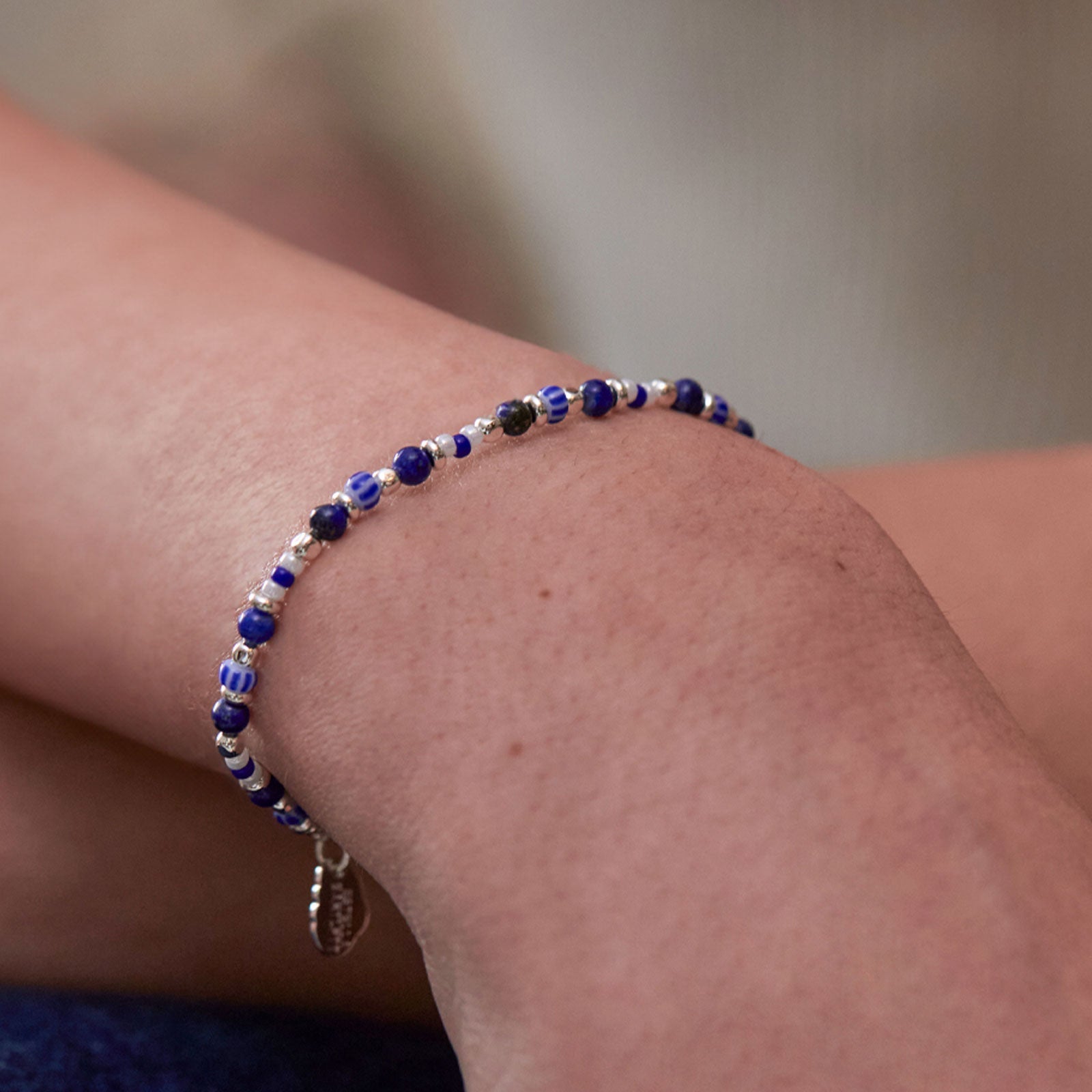 Blue Mixed Beads Bracelet - Cotswold Jewellery