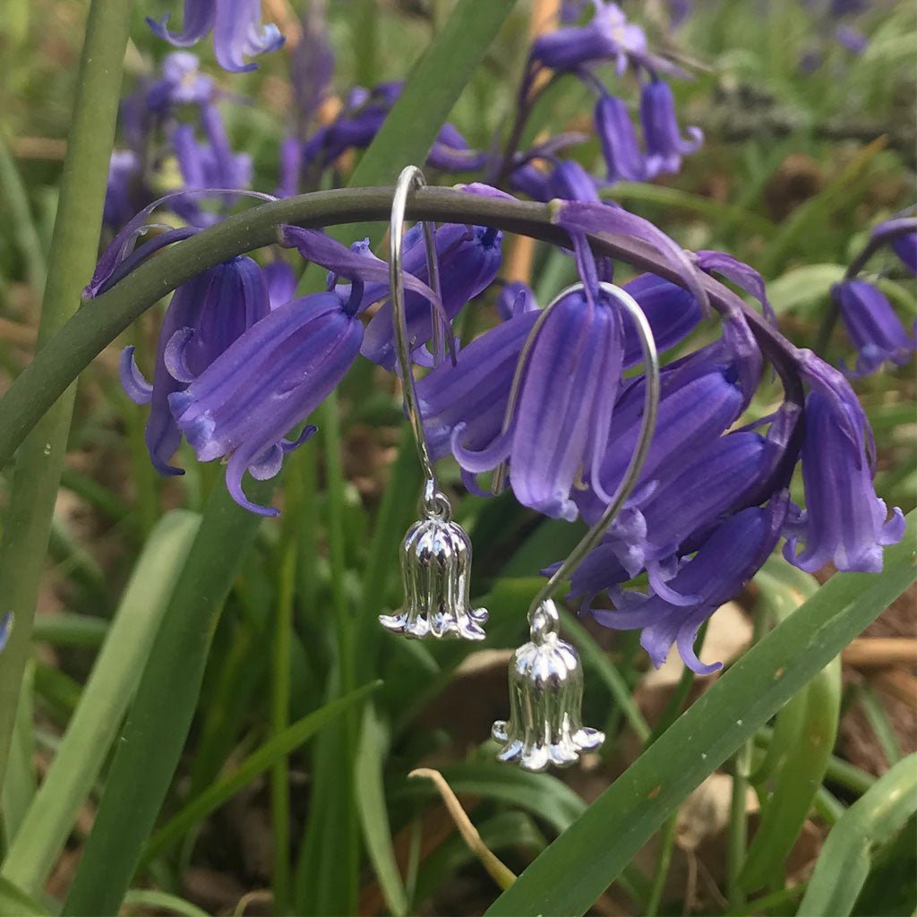Bluebell Hanging Earrings Sterling Silver - Cotswold Jewellery