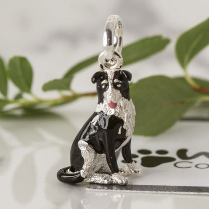 Border Collie T - Bar Recycled Sterling Silver Bracelet - Cotswold Jewellery