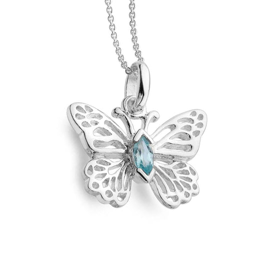 Butterfly Necklace Sterling Silver & Topaz - Cotswold Jewellery