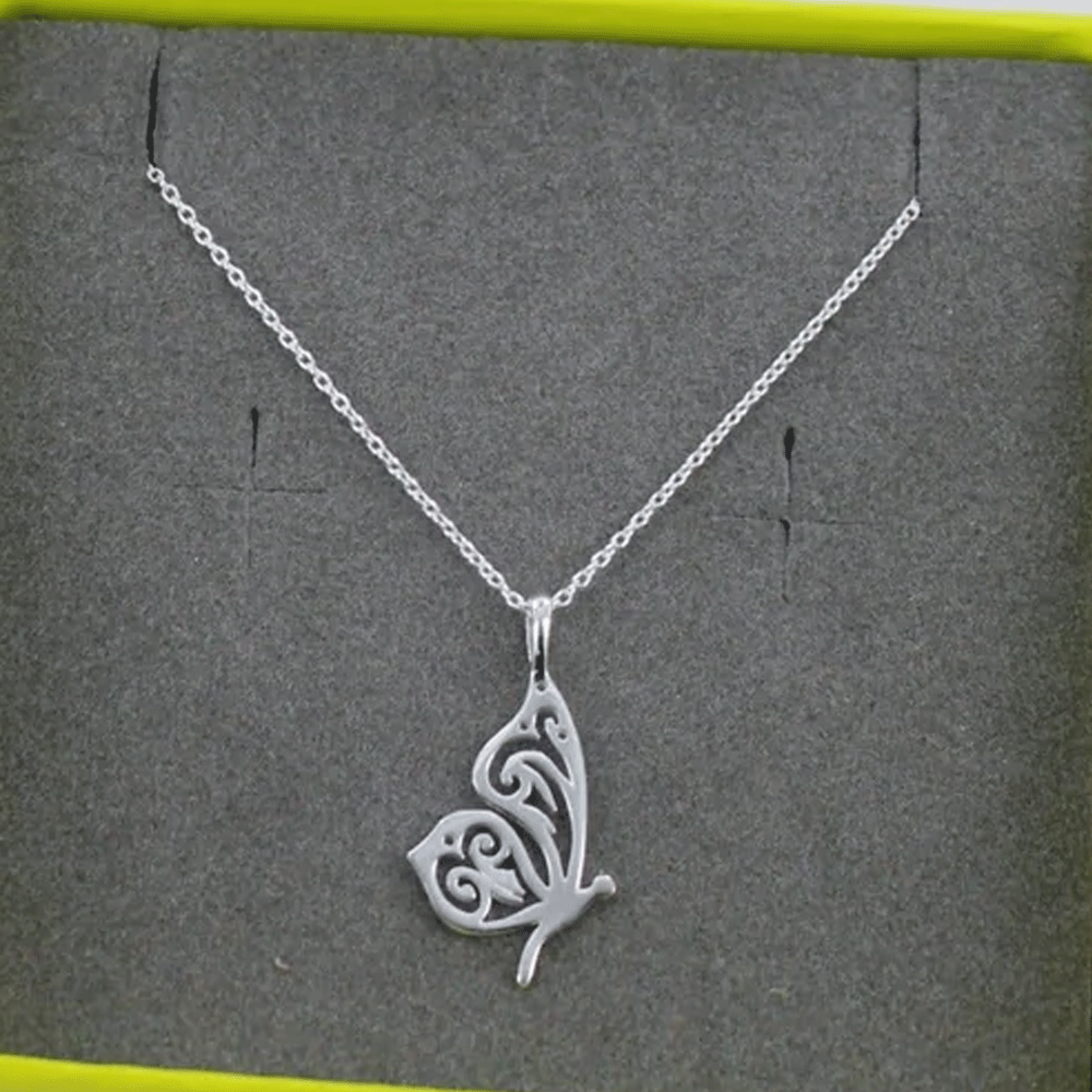 Sterling Silver Butterfly Necklace - Cotswold Jewellery