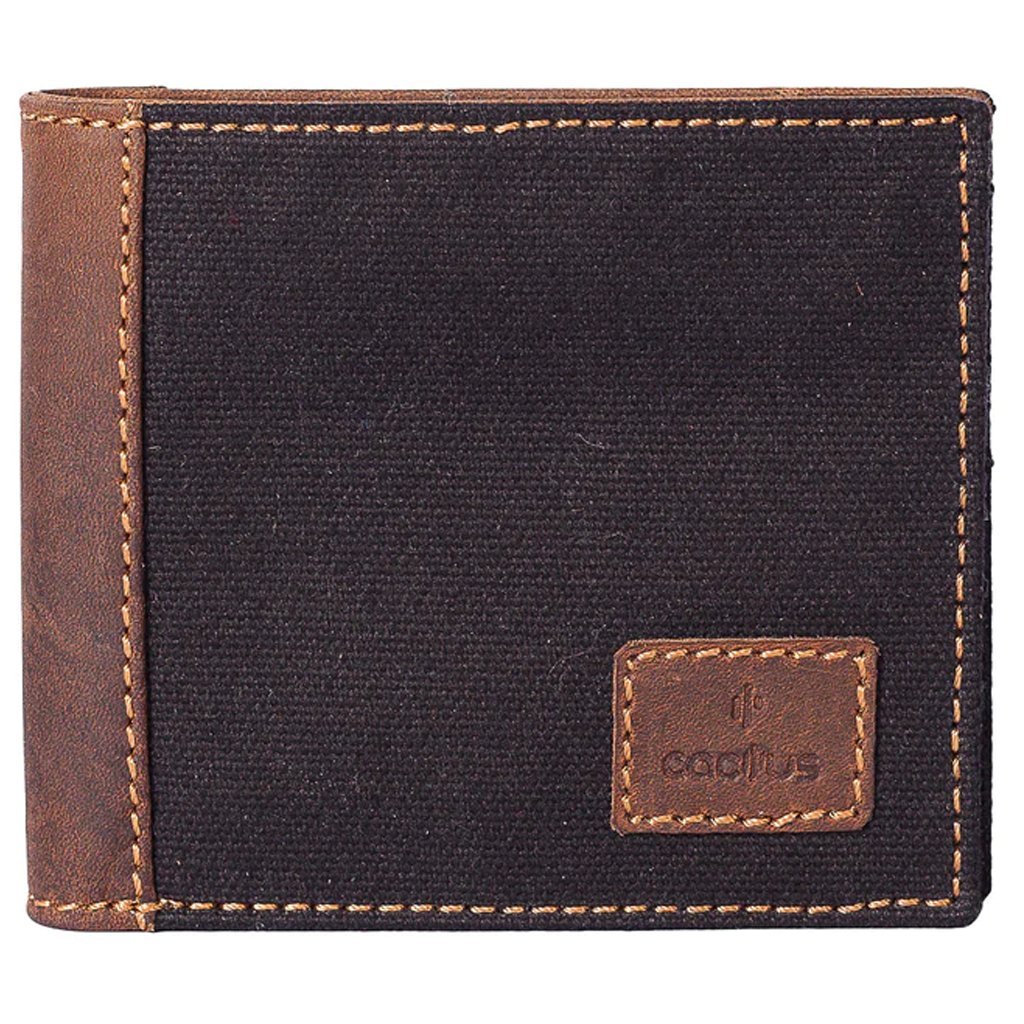 Cactus Canvas Wallet with RFID Black - Cotswold Jewellery
