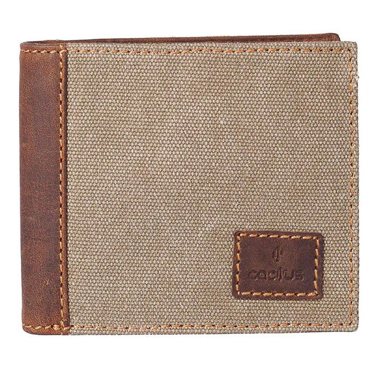 Cactus Canvas Wallet with RFID Khaki - Cotswold Jewellery