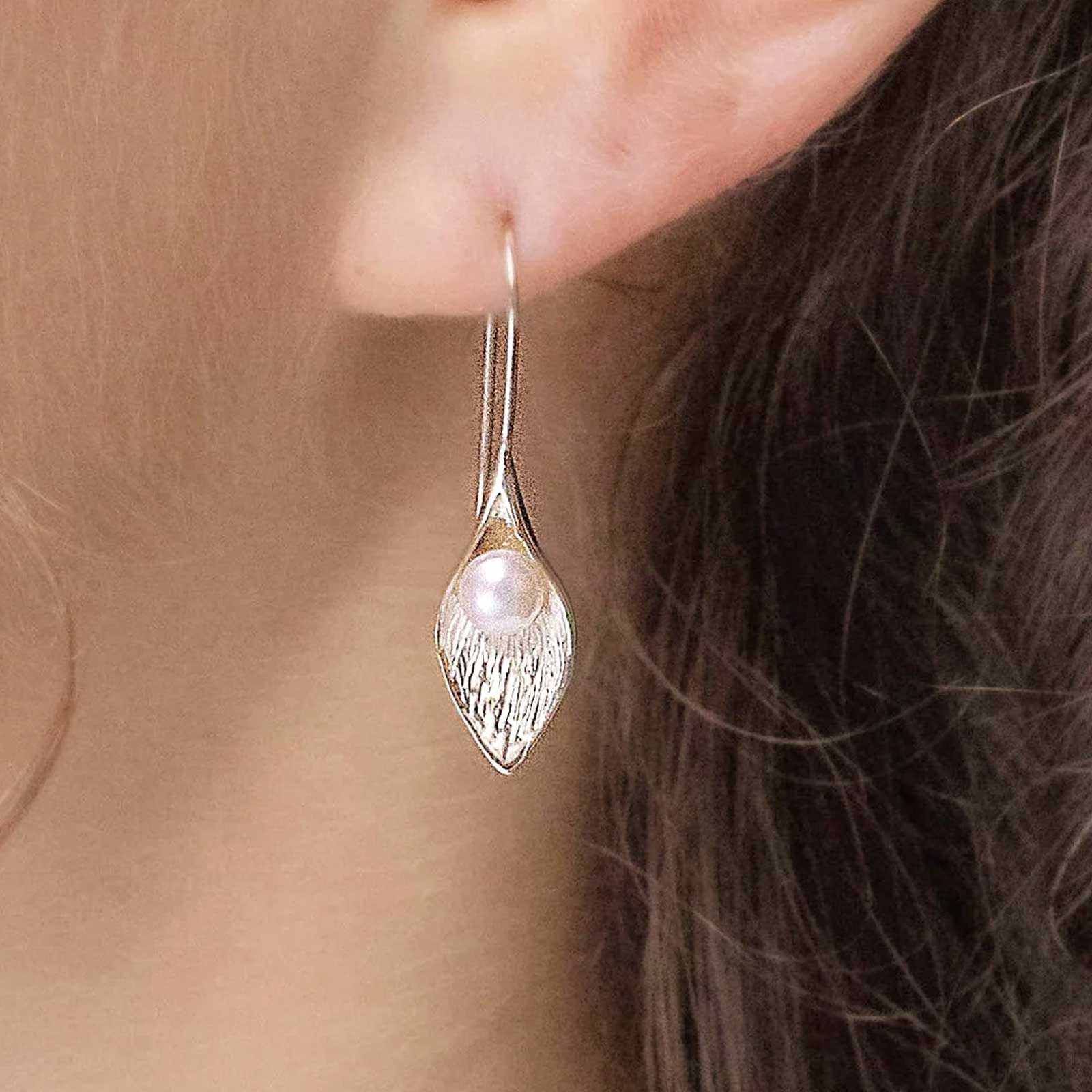 Calla Lily Drop Earrings - Cotswold Jewellery