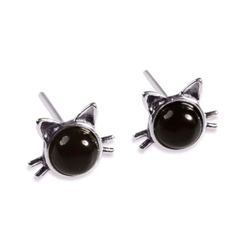 Cat Face Cherry Amber Earrings - Cotswold Jewellery