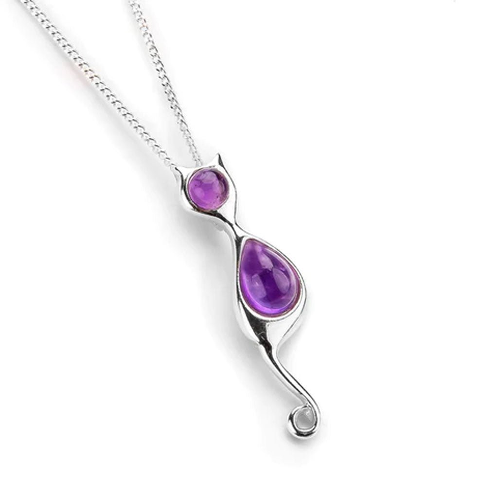Cat Necklace Amethyst - Cotswold Jewellery