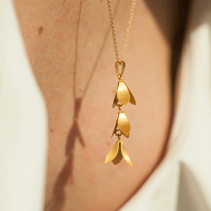 Golden Catkin Necklace