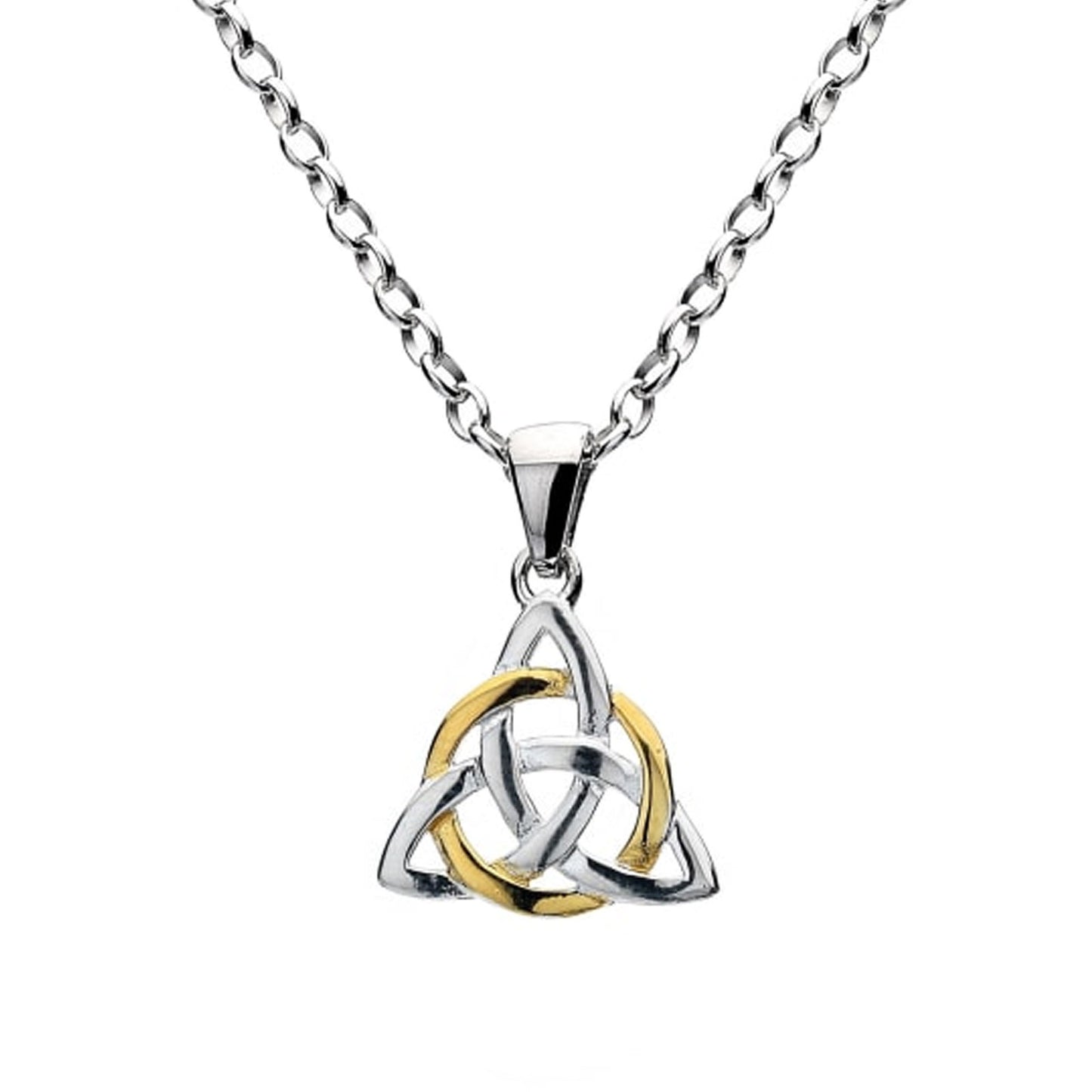 Celtic Trinity Knot Two-Tone Sterling Silver Necklace