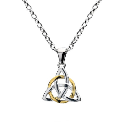 Celtic Trinity Knot Two-Tone Sterling Silver Necklace