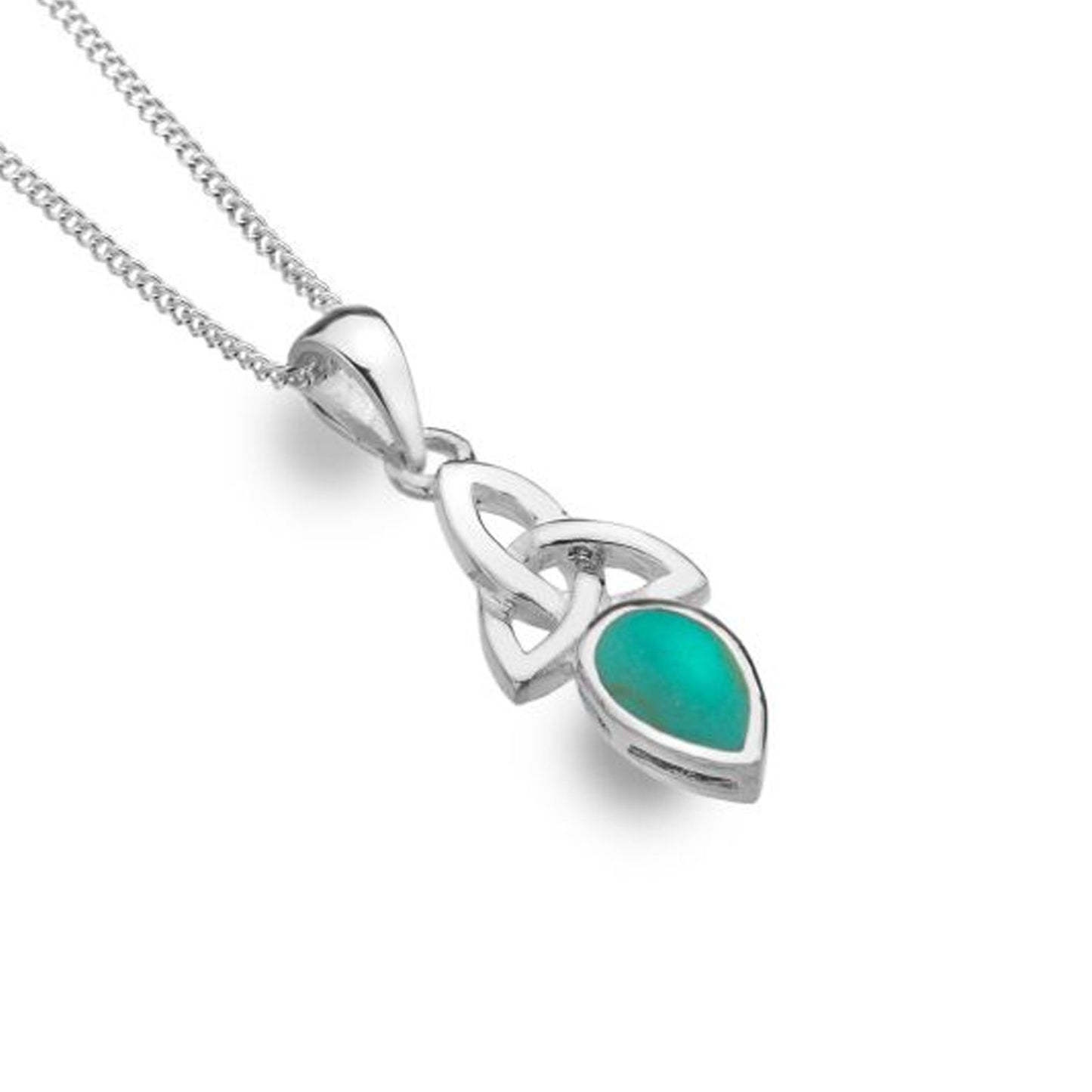 Celtic Trinity Knot Turquoise Sterling Silver Necklace