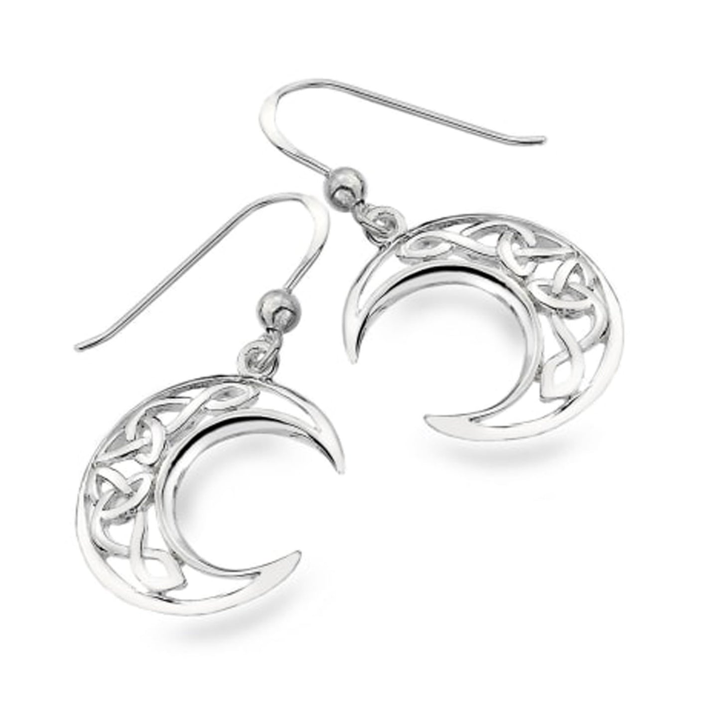 celtic knot moon earrings
