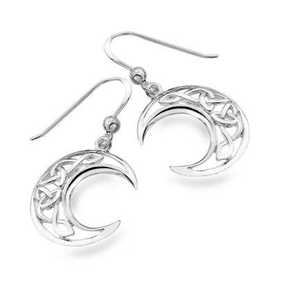 celtic knot moon earrings
