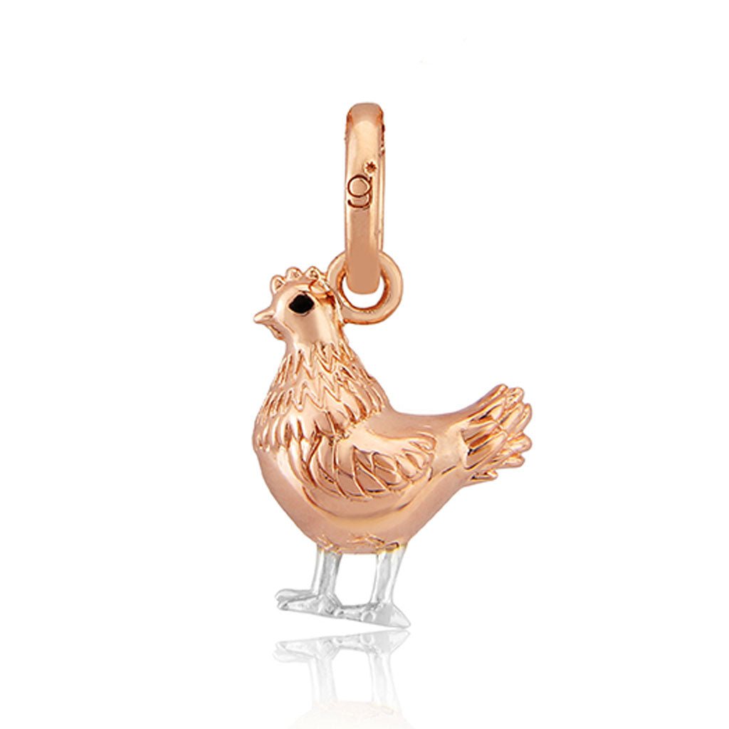 Chicken Rose Gold Charm - Cotswold Jewellery