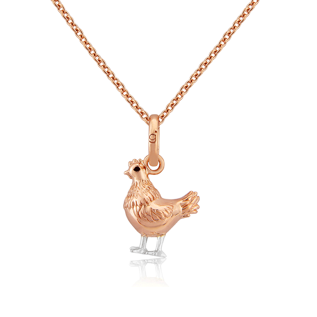 Chicken Rose Gold Necklace - Cotswold Jewellery