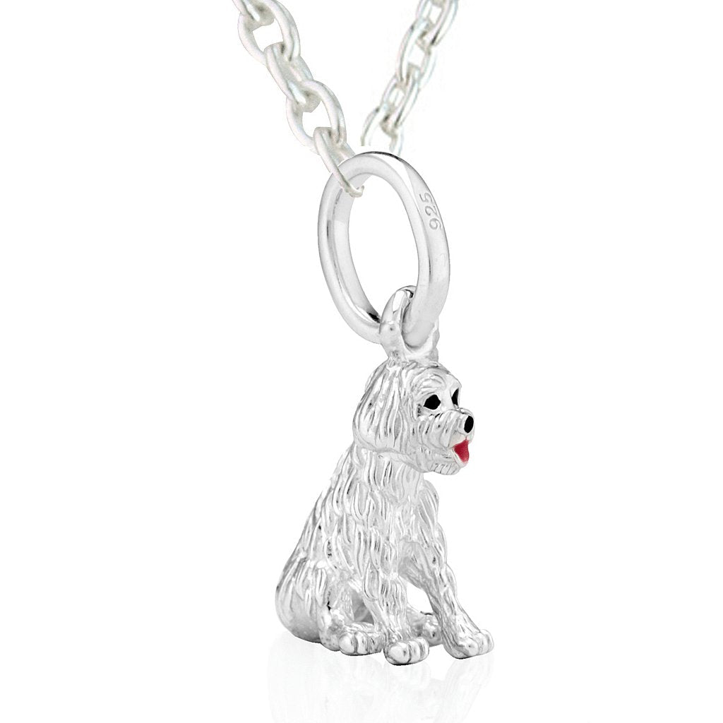 Cockapoo Dog Recycled Sterling Silver Necklace - Cotswold Jewellery