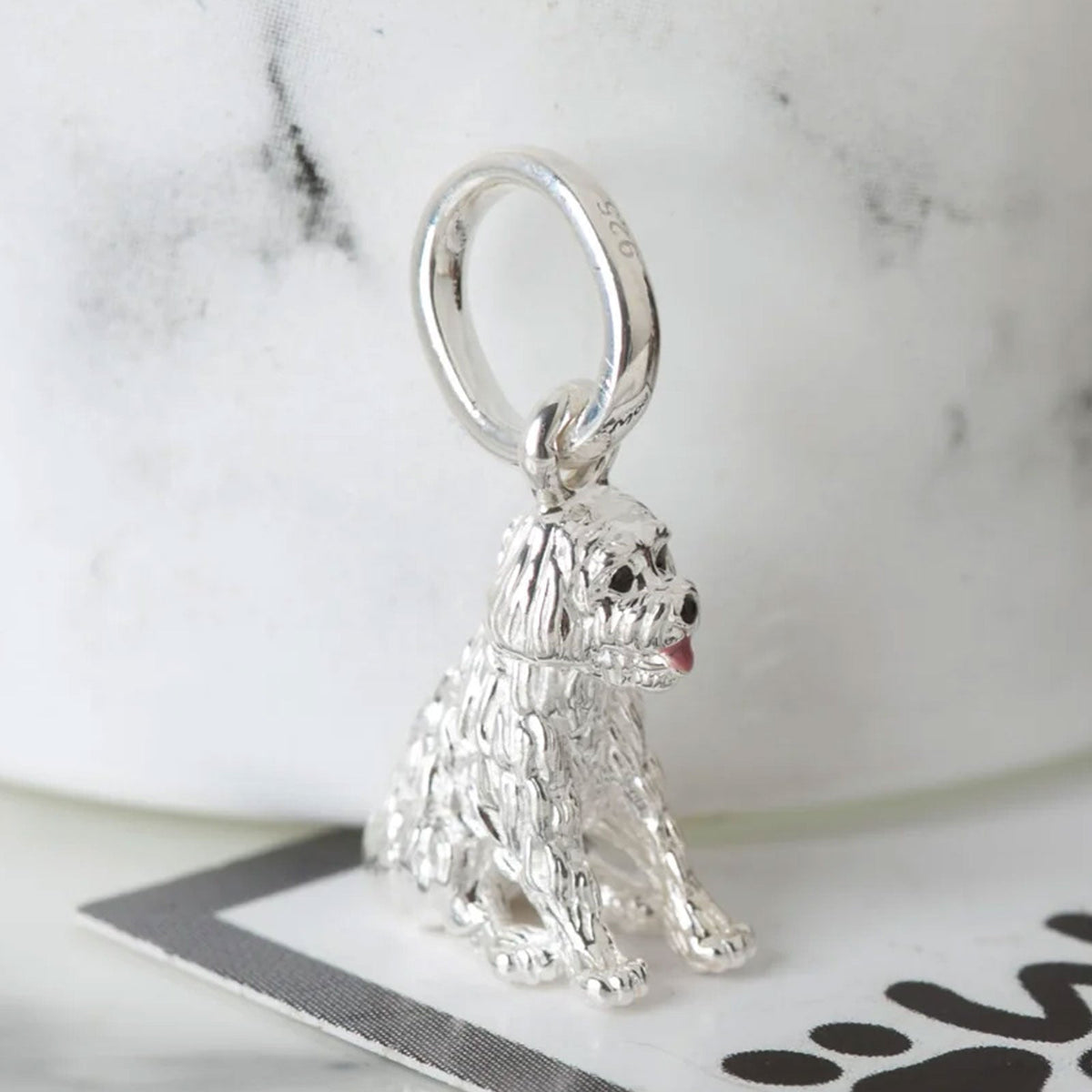 Cockapoo Recycled Sterling Silver Charm - Cotswold Jewellery