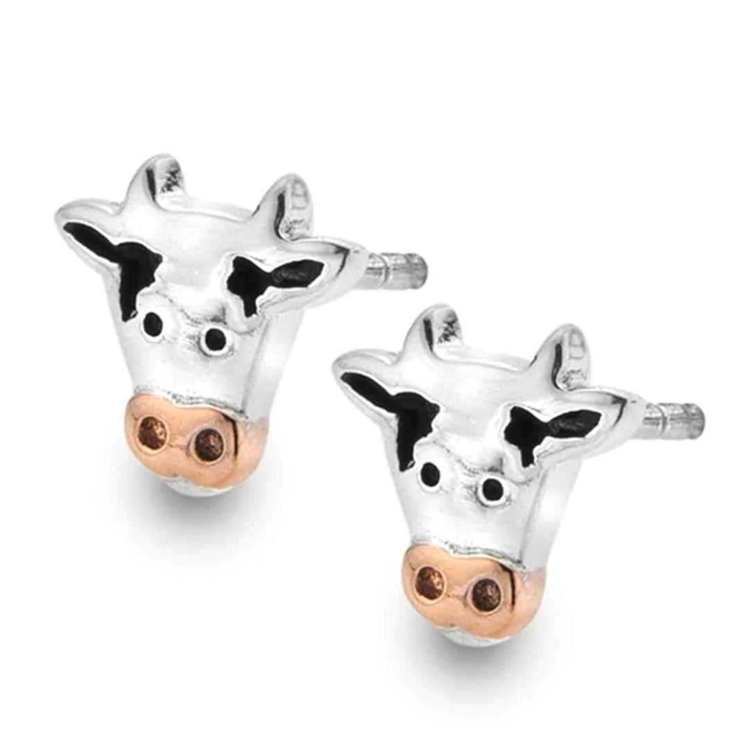 Cow Sterling Silver Earrings - Cotswold Jewellery