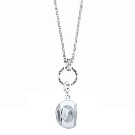 Cowboy Hat Charm Necklace on white background