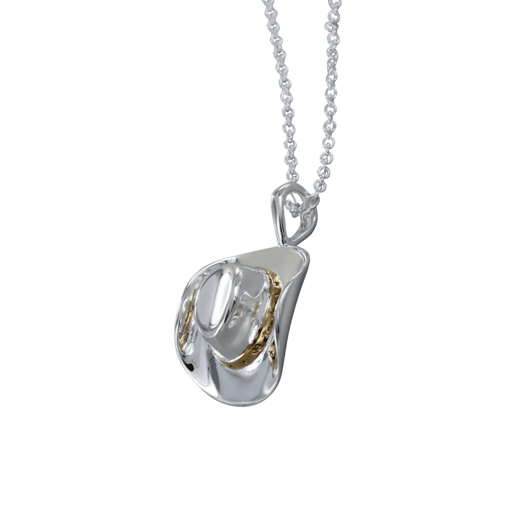 Cowboy Hat Sterling Silver Necklace - Cotswold Jewellery