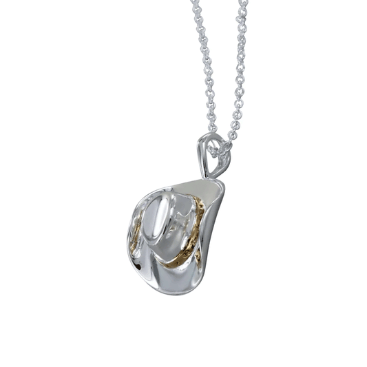 Cowboy Hat Sterling Silver Necklace - Cotswold Jewellery