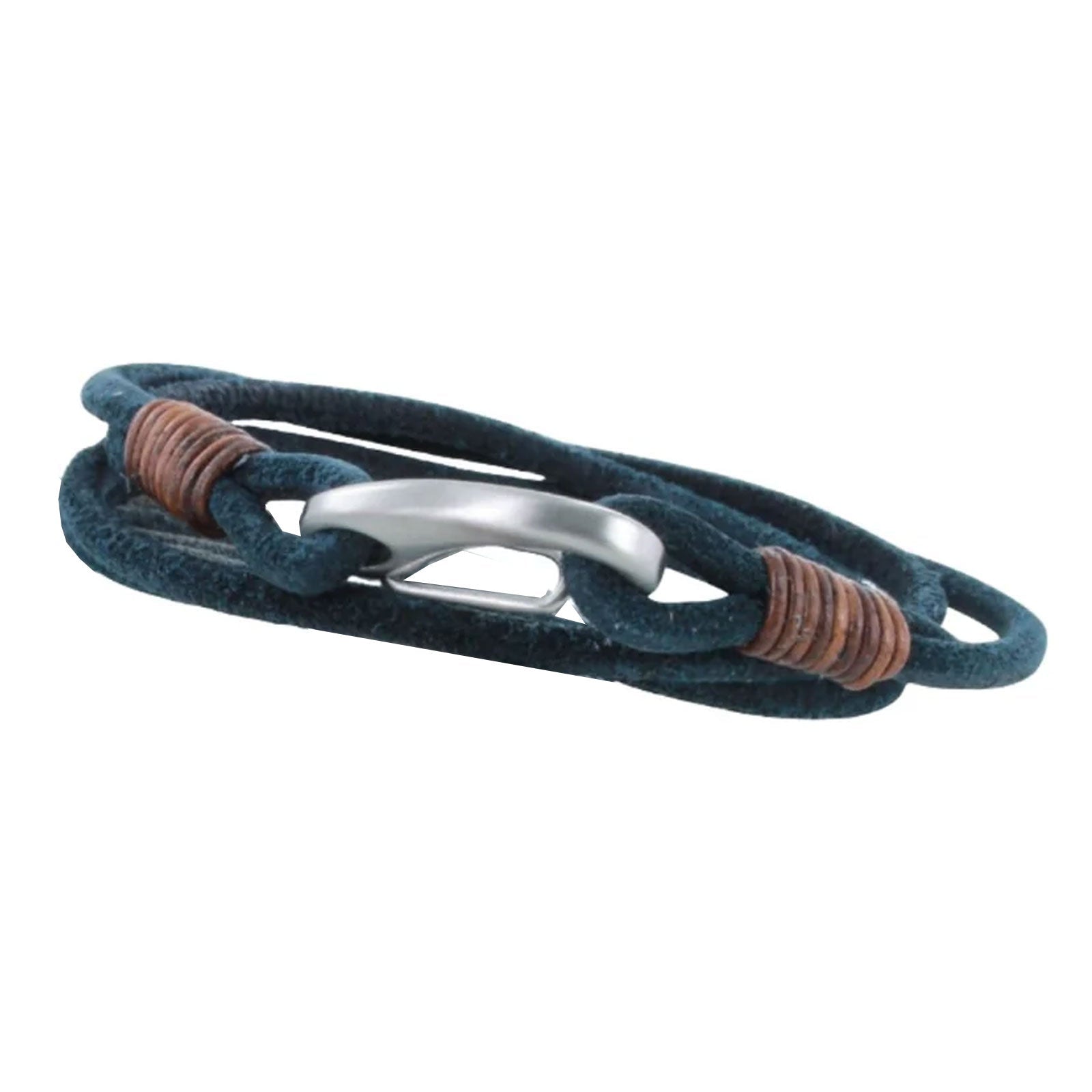 Cowboy Suede & Leather Navy Bracelet - Cotswold Jewellery
