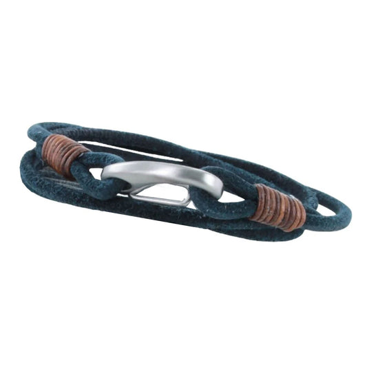Cowboy Suede & Leather Navy Bracelet - Cotswold Jewellery