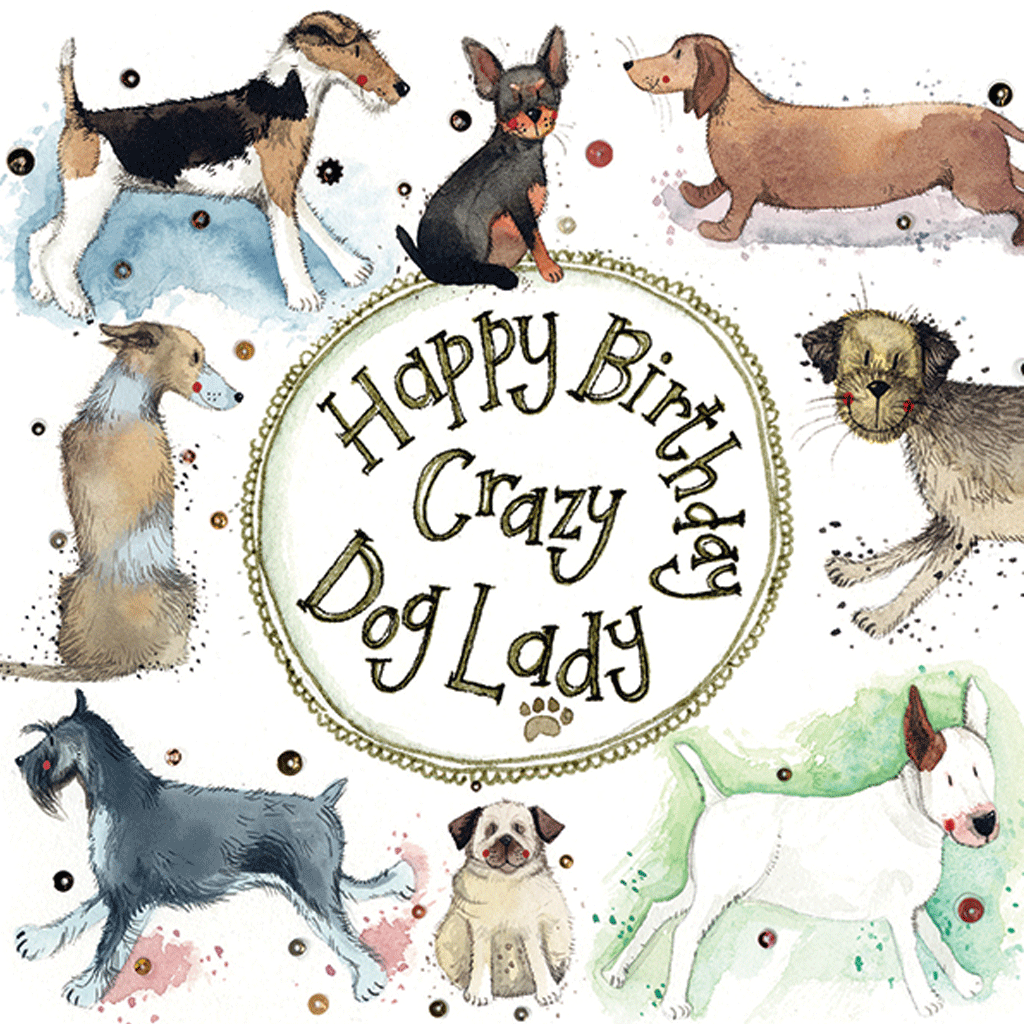 Crazy Dog Lady Birthday Card - Cotswold Jewellery