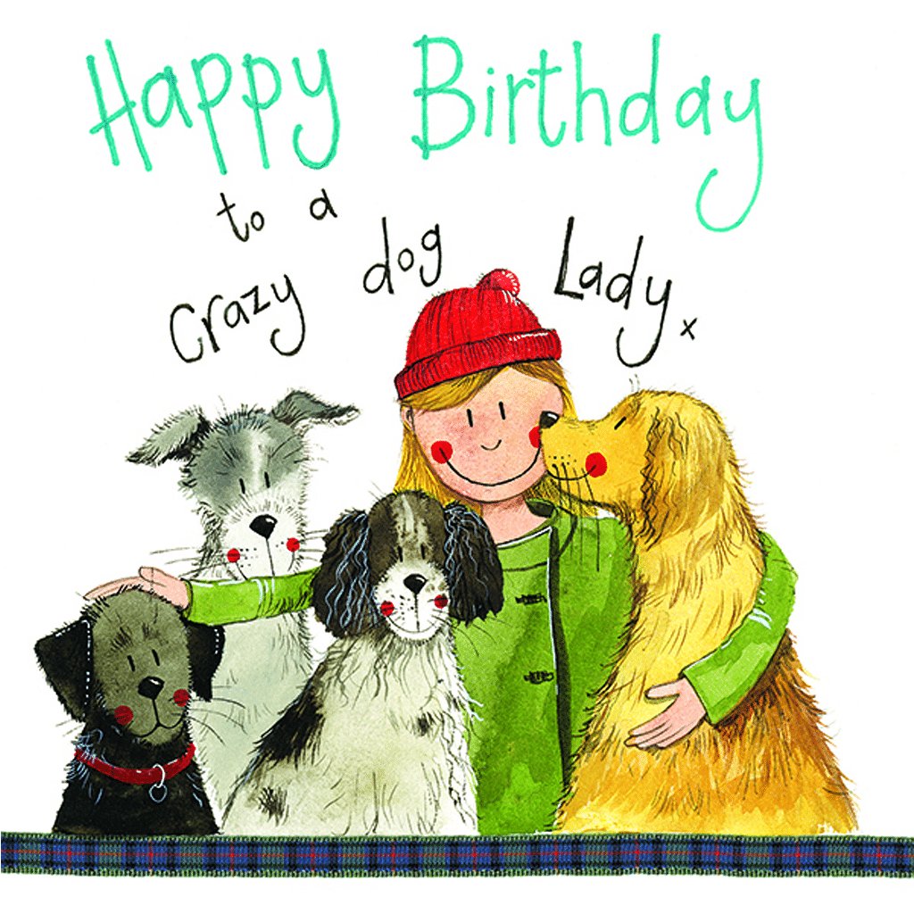 Crazy Dog Lady Birthday Card - Cotswold Jewellery