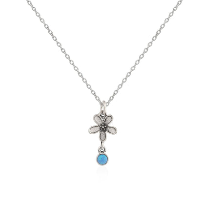 Cute Flower and Opal Necklace - Cotswold Jewellery