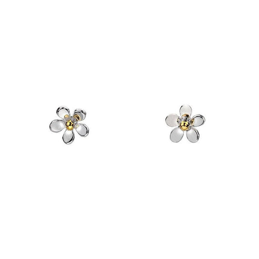 Cute Mini Daisy Sterling Silver Stud Earrings - Cotswold Jewellery