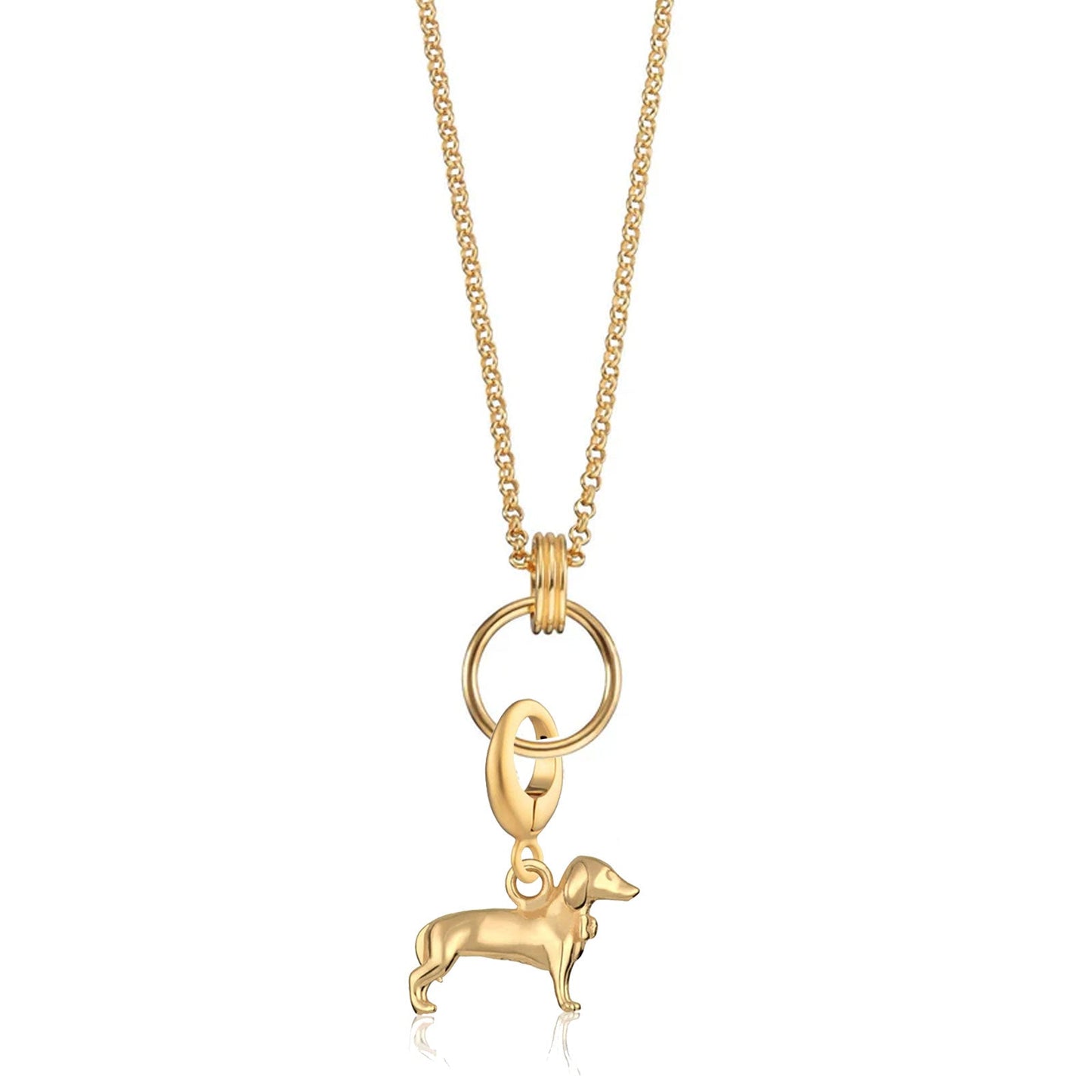Dachshund Charm Gold Necklace - Cotswold Jewellery