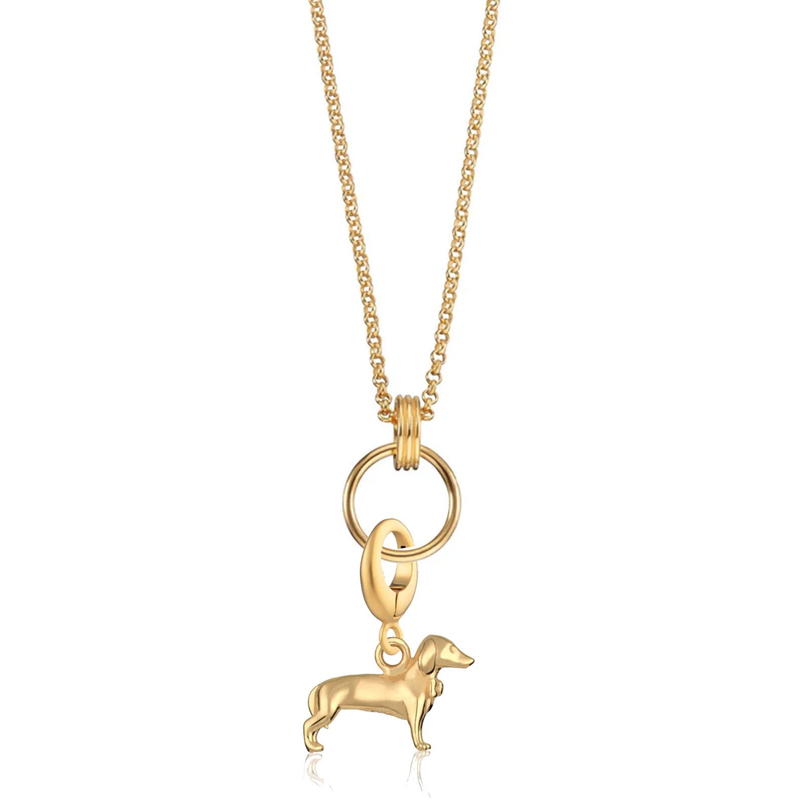 Dachshund Charm Gold Necklace - Cotswold Jewellery