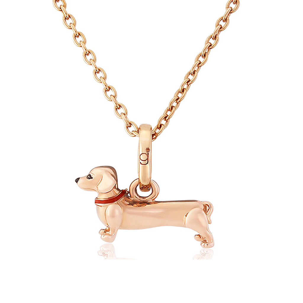 Dachshund Dog Rose Gold Necklace - Cotswold Jewellery