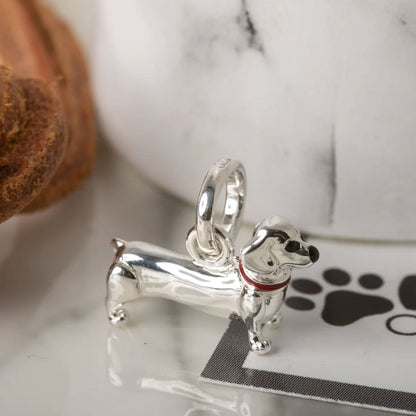 Dachshund Recycled Sterling Silver Charm - Cotswold Jewellery