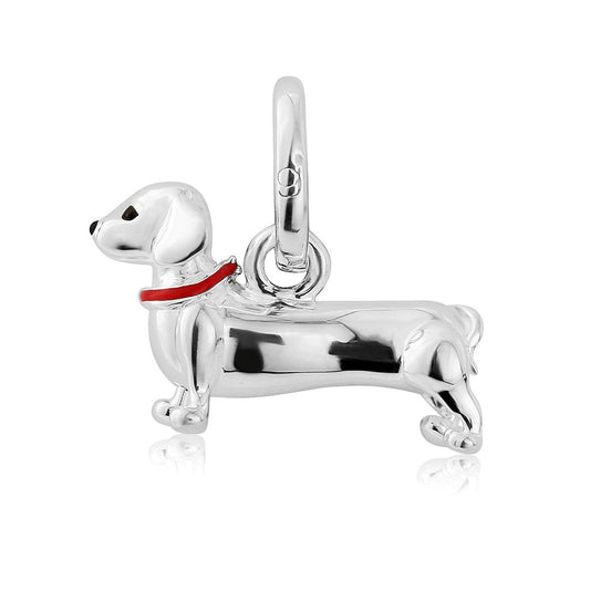Dachshund charm on white background 