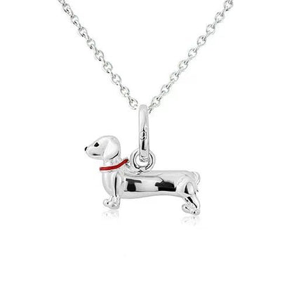 Dachshund Recycled Sterling Silver Necklace - Cotswold Jewellery